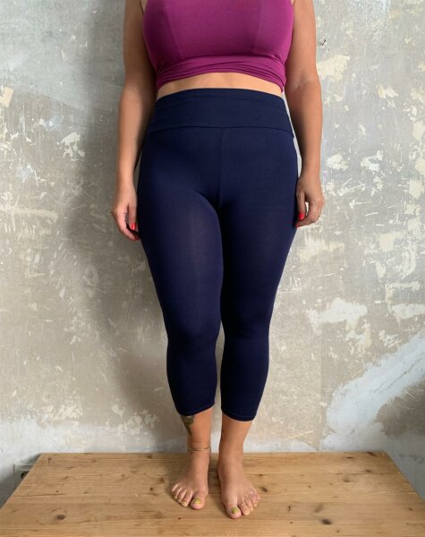 Leggings 3/4 breit. Bund M/L 26 nachtblau