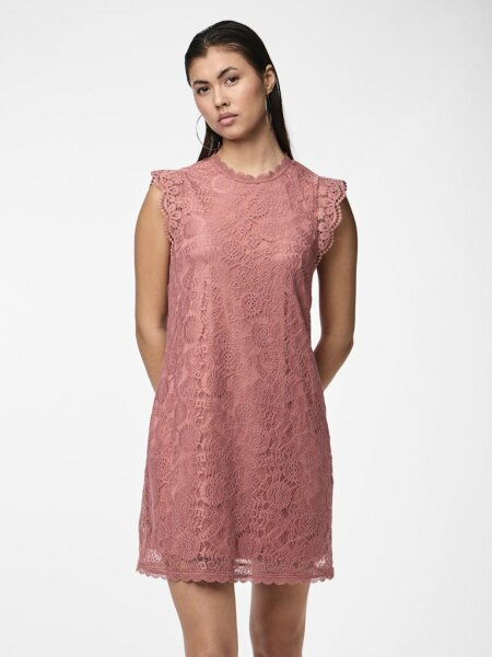 Kleid Pieces PCOlline SL Lace Dress Canyon Rose M