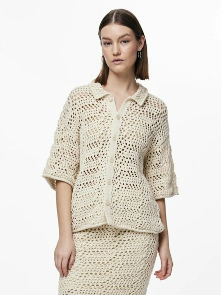 Hemd Pieces PCAia 2/4 Knit Shirt Birch