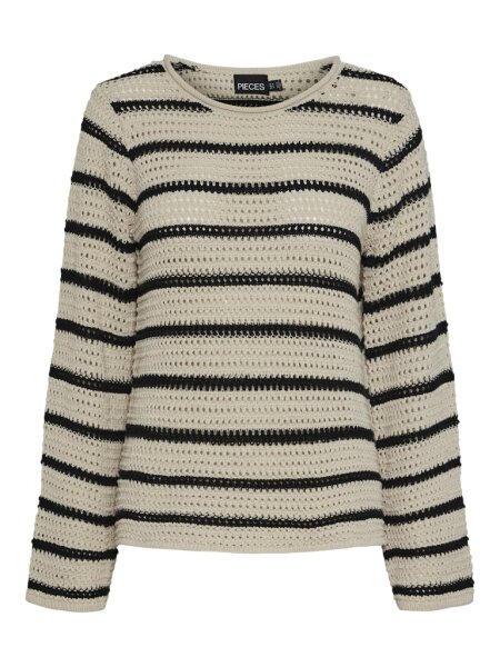 Pullover Pieces PCNeska LS O-Neck Knit Birch/Black