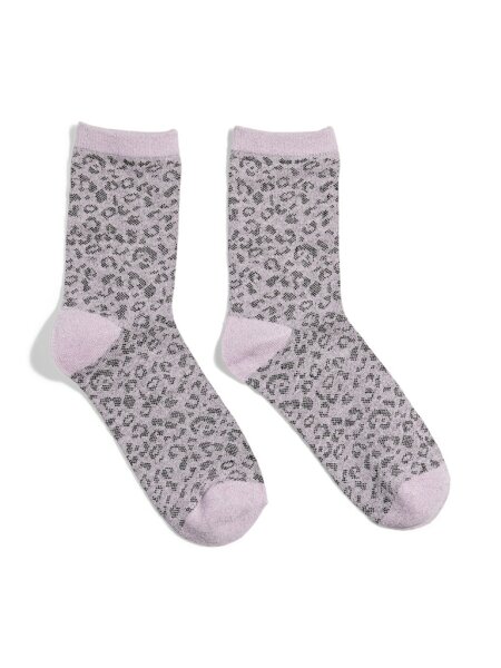 Socken Pieces PCSebby Glitter Long 1-Pack Pattern Pink Lavender/LEO