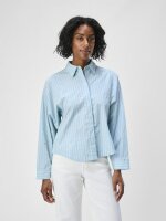 Hemd Object ObjHedvig L/S Shirt Airy Blue/White Sand
