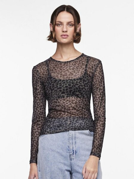 Top Pieces PCNinni LS Mesh Black/Leo