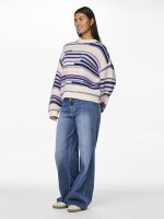 Pullover Pieces PCNusa LS O-Neck Knit Birch/Bellwether Blue