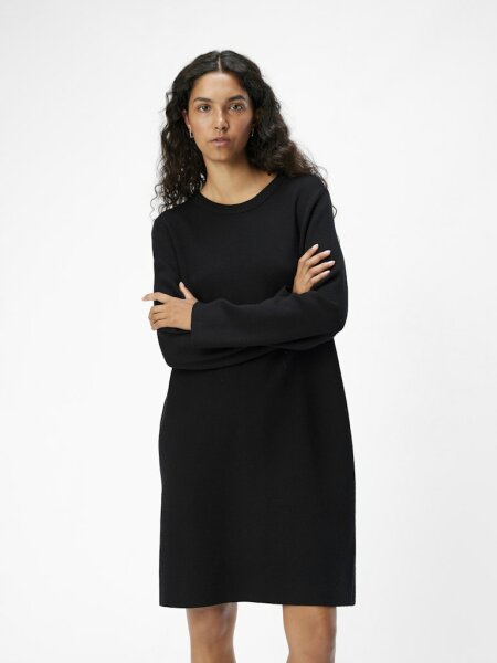 Kleid Object ObjReynard L/S O-Neck Knit Dress Black