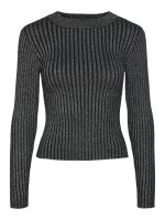 Pullover Pieces PCCrista LS Lurex O-Neck Knit Black/Silver