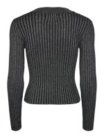 Pullover Pieces PCCrista LS Lurex O-Neck Knit Black/Silver