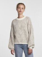 Pullover Pieces PCJenna LS Knit Whitecap Gray/ Taupe Gray