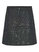 Rock Pieces PCRoberta HW Mini Sequins Skirt Grey Denim