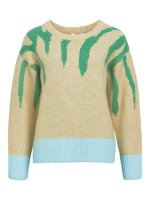 Pullover Object OBJRabu Knit L/S White Sand/Treetop