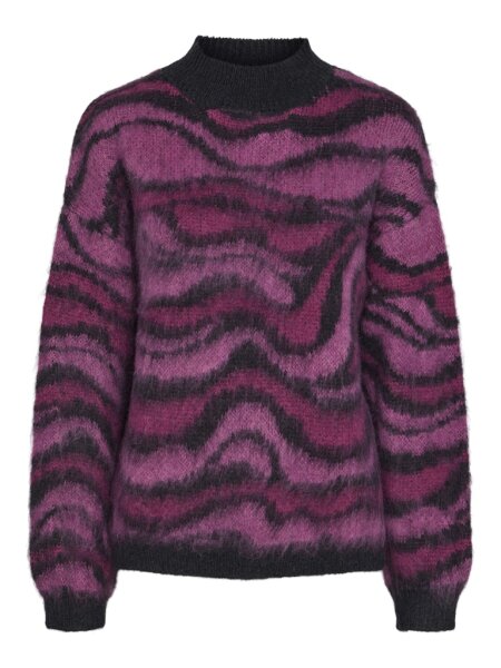 Pullover Pieces PCNoela LS Oneck Knit Salute/Pink Jacquard