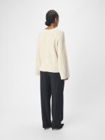 Pullover Object ObjRosa Knit L/S White Sandshell/Melange