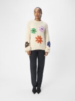 Pullover Object OBJAsh Knit L/S Sandshell/Flowers