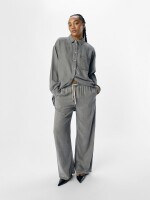 Hose Object OBJFrame MW Pants Light Grey Denim