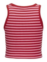 Top JJXX JXFallon SL Stripe Rib Top Racing Red/Morning Glory