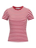 Shirt JJXX JXGigi SS Stripe Tee Bright White/Racing Red